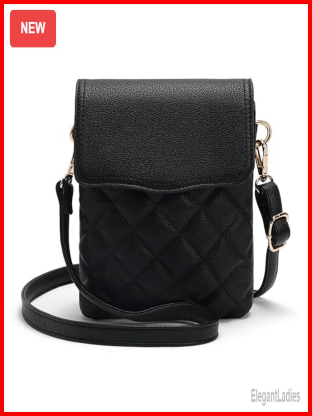 RFID Crossbody Phone Purse Vegan Leather Quilted Travel Bag